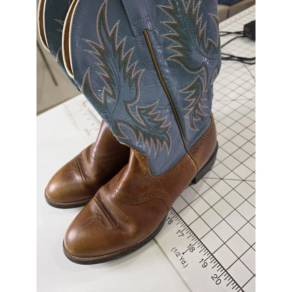 Ariat Valor Ultra Turquoise and Tan Brown Western Boots 10034080 - Sz  11D